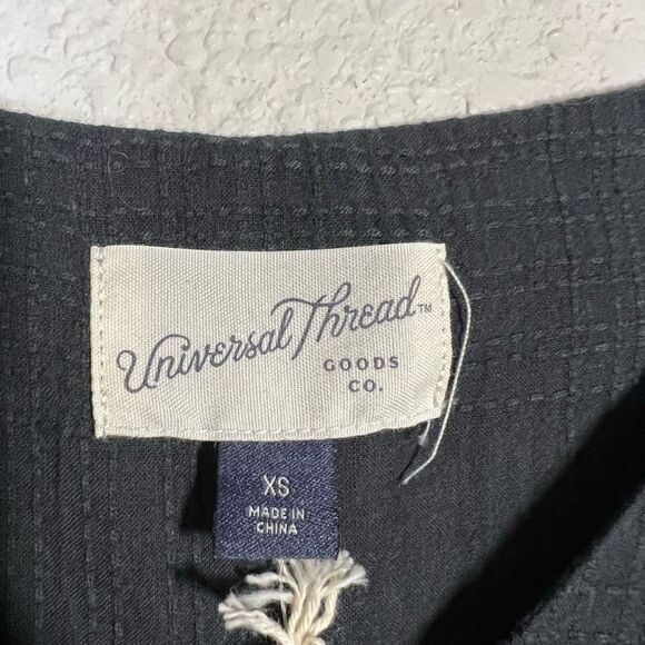 Universal Thread Womens Black Midi Dress Ruffled Bell‎ Sleeve Dark Gray XS - Picture 2 of 7